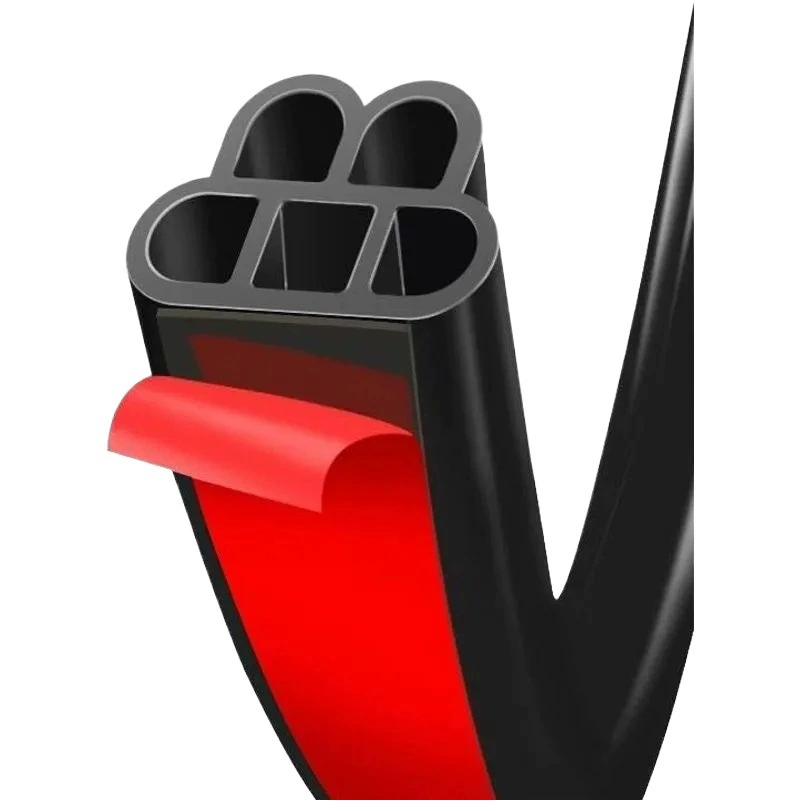 Звукоизоляционная полоса для уплотнения двери автомобиля, двухслойная универсальная дверная рама L-типа с 5 отверстиями, Пыленепроницаемая, водонепроницаемая, Модифицированная Резиновая полоса с защитой от столкновений и шумоподавлением