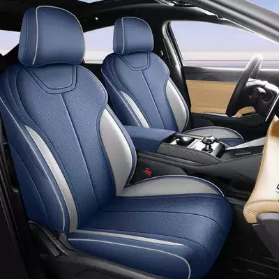 Modelə uyğun (Original) oturacaq örtükləri — cover and all-season seat cushion - blue-gray-standard-edition-note-the-model-year-front-row-fully-covered-rear-row-partially-covered