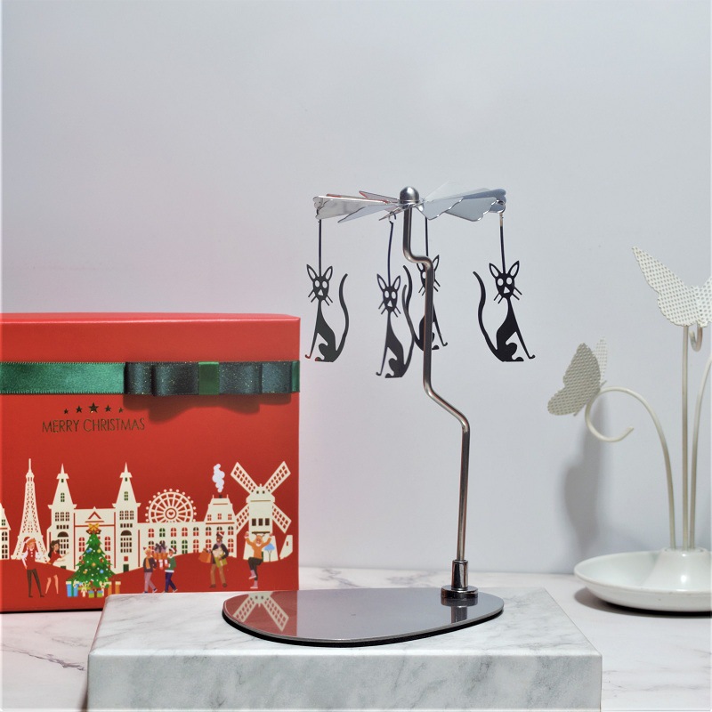 Amazon ins doles Acero inoxidable triángulo redondo bandeja giratoria candelabro aromaterapia vela linterna romántica