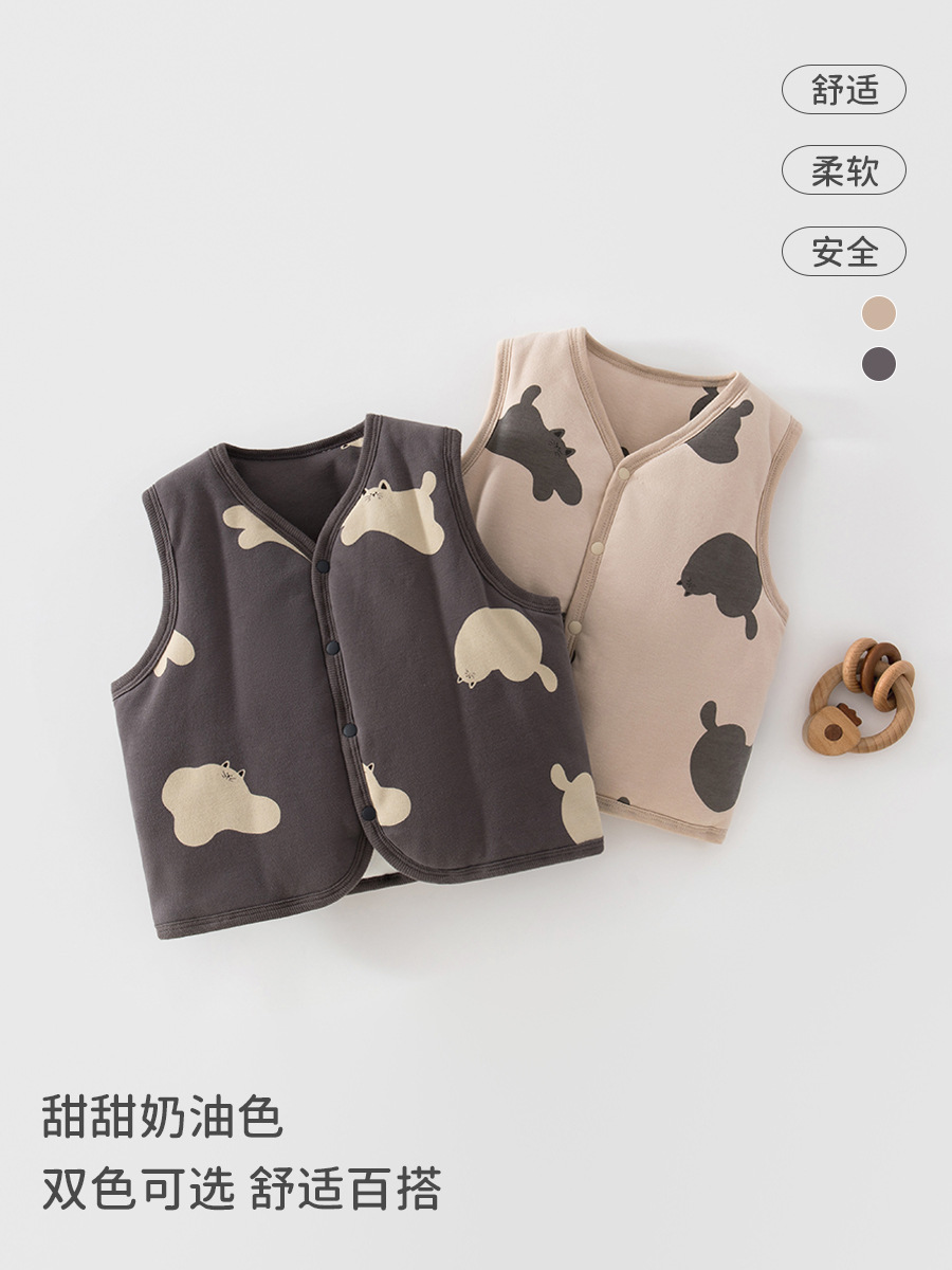 Baby chaleco de invierno para bebés de hembra y mujer, chaleco de hombro de algodón grueso para bebés de clase A, chaleco de invierno para niños calientes