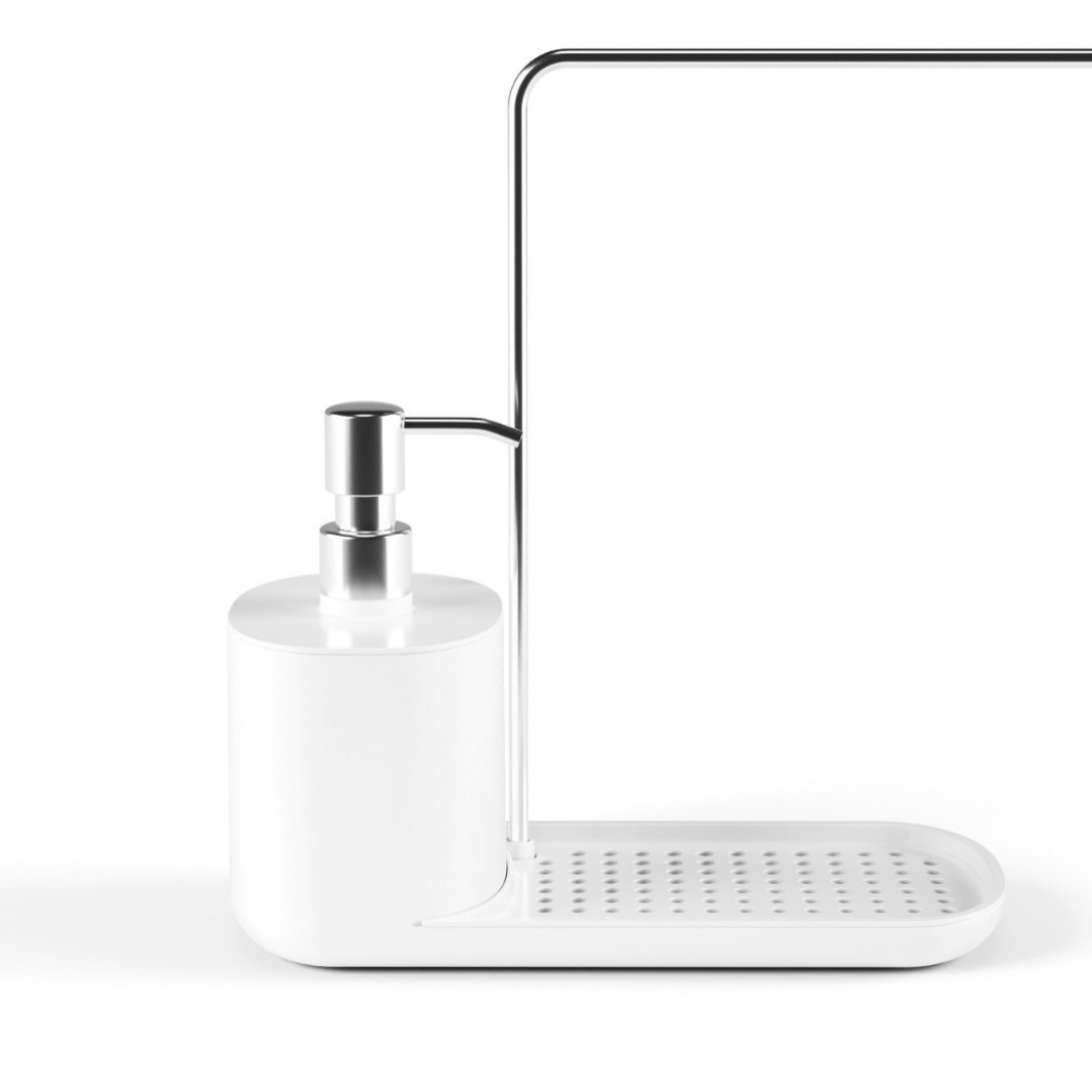 Dispensador de Jabón para Cocina con Soporte para Esponja Tipo Presión para Cocina