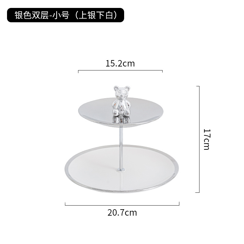 Plato de fruta de múltiples capas sala de estar mesa de café hogar plato de dulces Pantalla de recepción plato de aperitivos salón de belleza postre plato de fruta Decoración