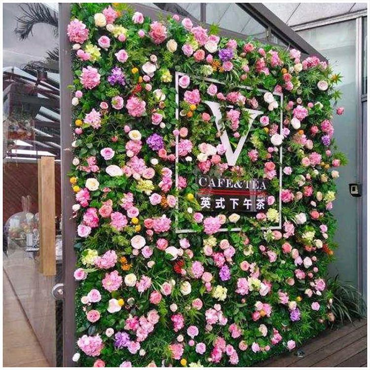 Venta directa de fábrica, simulación, pared de flores, tienda de té con leche, restaurante, fondo de fotos, red, pared roja, pared de fondo de flores perpetuas, entrega de productos terminados