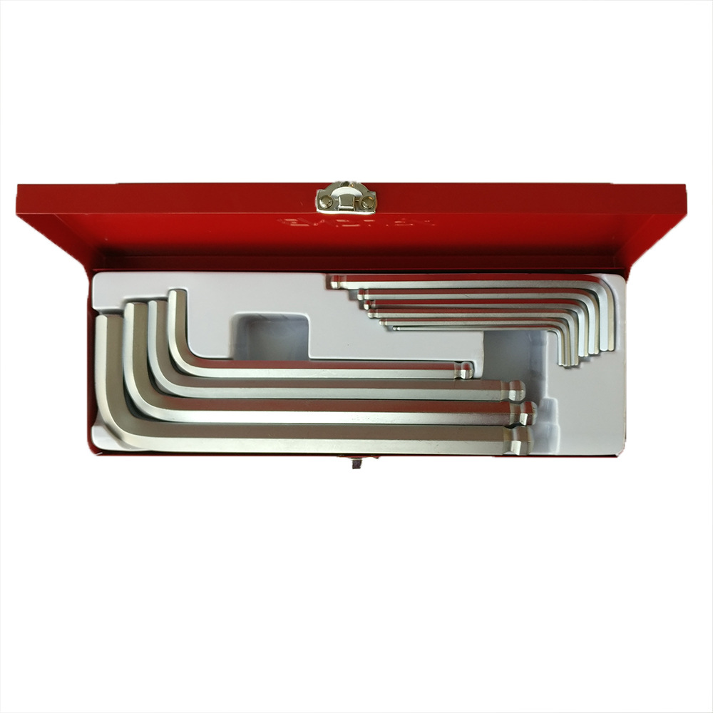 力易得10件套公制加长球头内六角扳手套装E1583 3-17mm