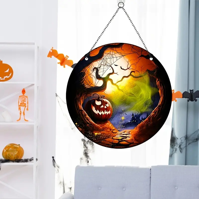 Transfronterizo serie de Halloween acrílico captador de sol artesanía decoración creativa colgante acrílico disco