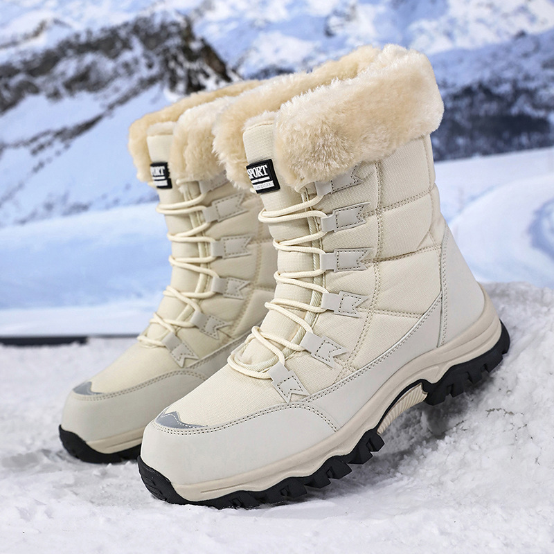 Botas de algodón de invierno para mujeres al aire libre más vello grueso calentamiento botas de nieve de comercio exterior zapatos de mujer de tamaño grande image 15