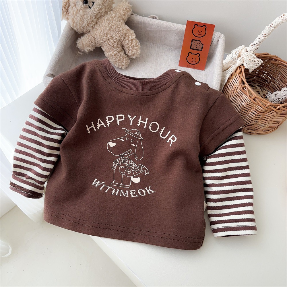 Ropa para niños primavera y otoño niño Maillard traje babero traje suéter traje de otoño de tres piezas traje de salida