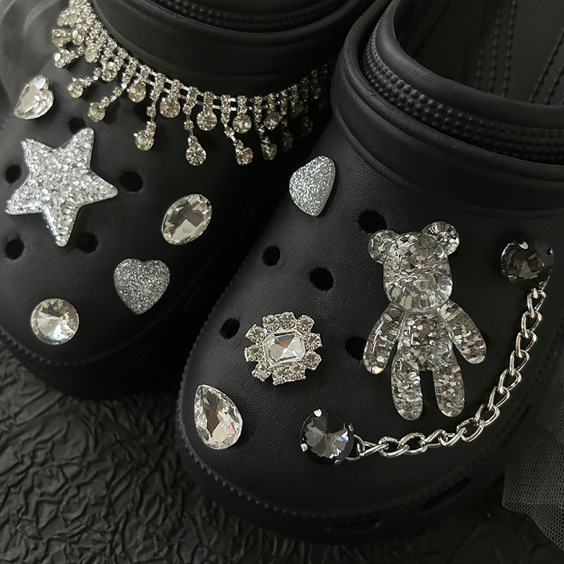 1 Set Quantity Holiday, Home, Daily Occasion Star Bear Heart Shape Shoe Accessories Alloy Slippers Summer Shoe Buckle