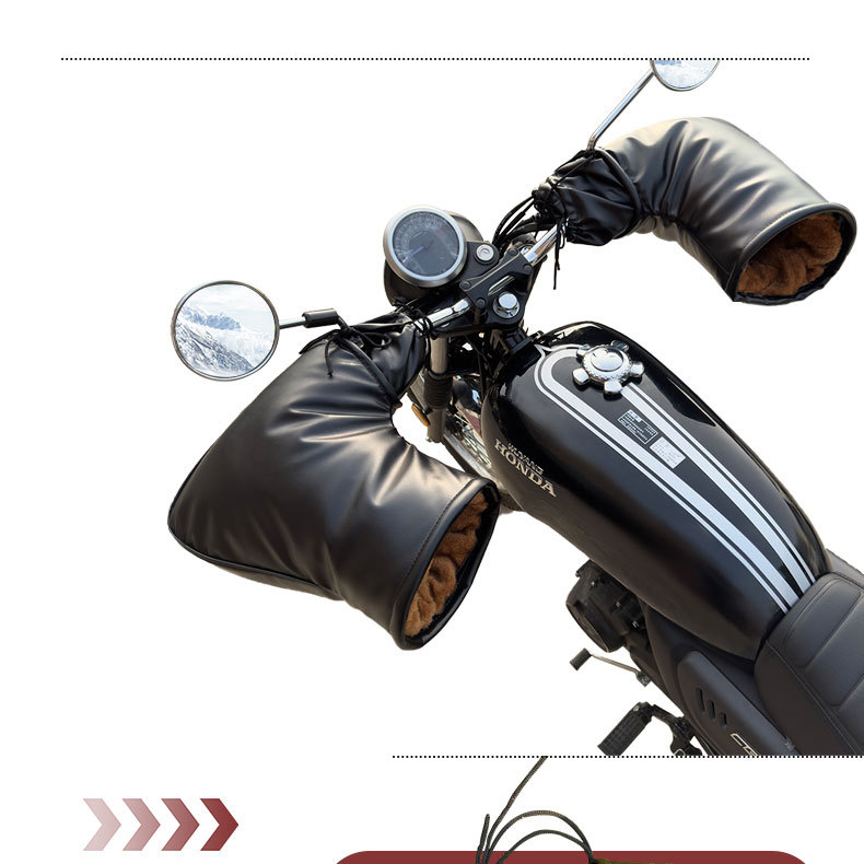 Winter warm, fleece-lined, thickened electric vehicle hand guards, windproof and cold-resistant, suitable for scooters and tricycles