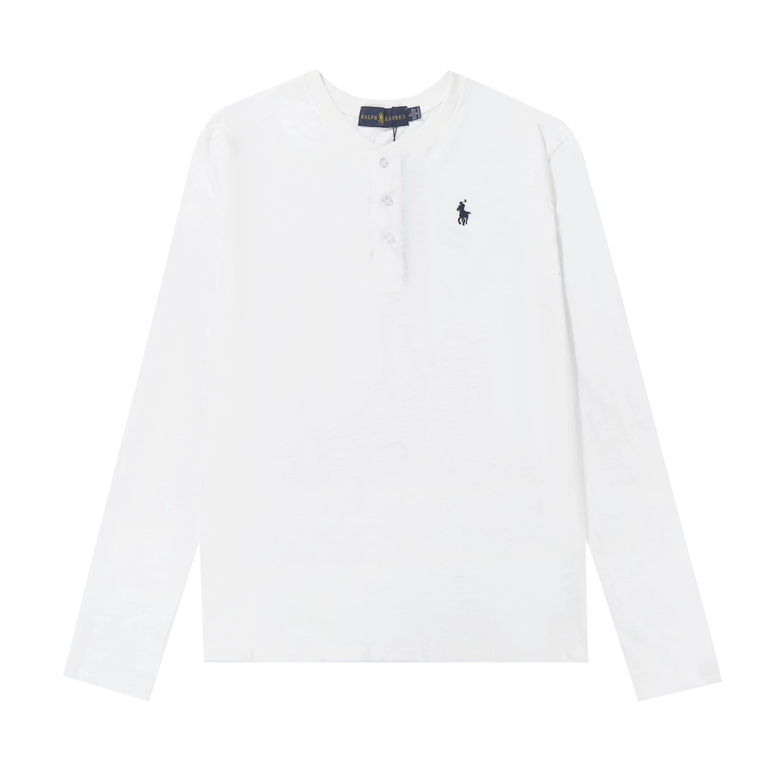 Футболка с длинным рукавом (Ralph Lauren) с вышитым пони, осенний повседневный хенли, женская