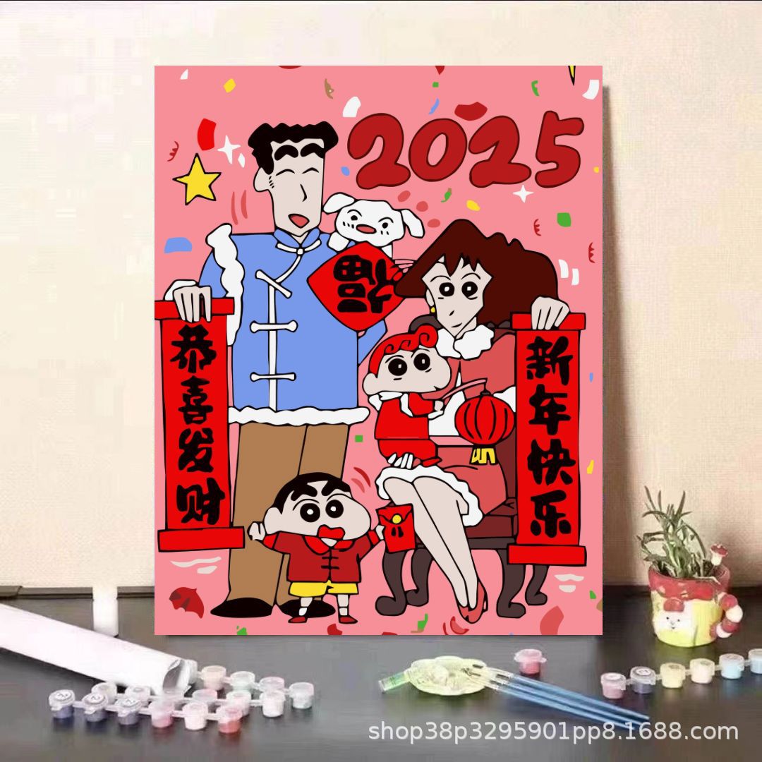 Lápiz pequeño Año Nuevo pintura al óleo digital diy relleno 2024 nuevo niño relleno pintado a mano pintura al óleo acrílico