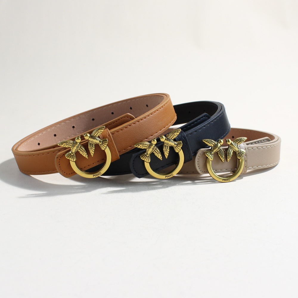 European and American Foreign Trade Women's Casual Swallow Buckle Belt Fashion Personality Trendy Leather Belt Women's Popular Online Cross-Border Wholesale