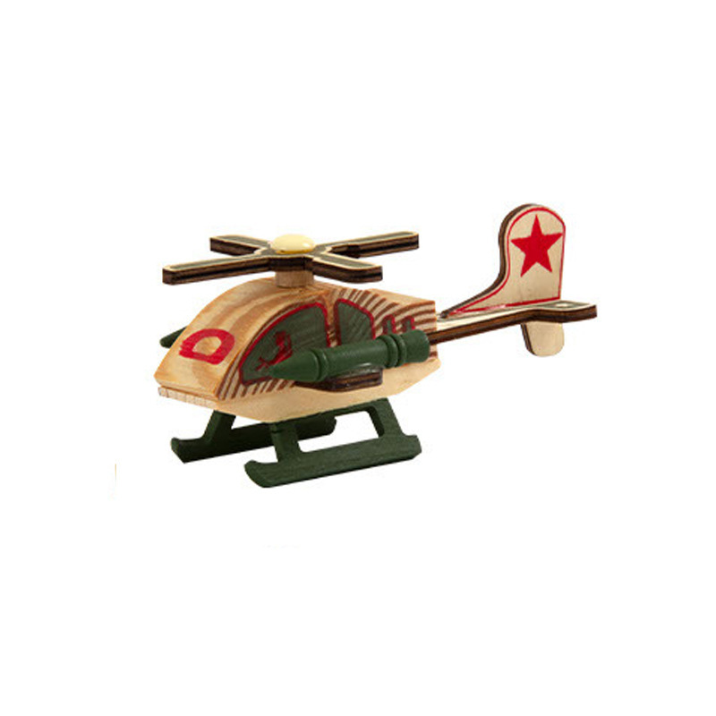 나무 미니 군용 차량 - 헬리콥터