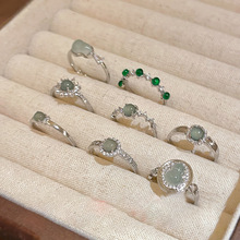 新中式锆石水滴葫芦可调节戒指时尚清冷感食指戒复古高级感手饰女