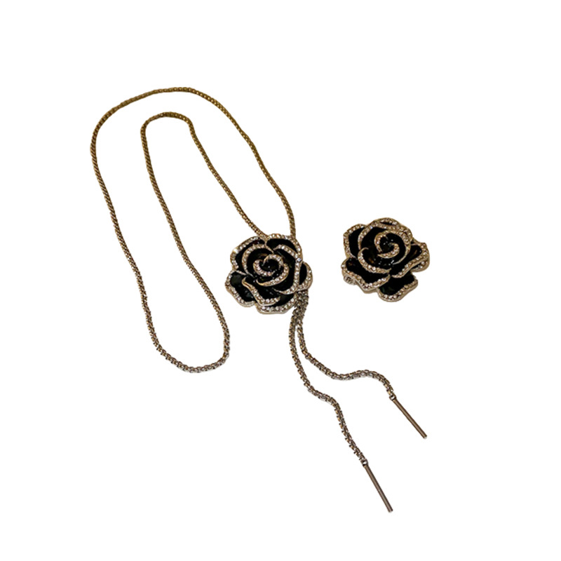 Kamelien Brosche Mit Zirkonia Und Öl-tropfen Für Damen_voghion.com