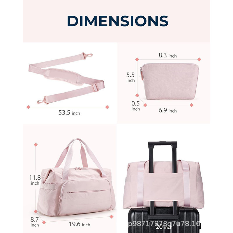 Amazon Bolsa de viaje caliente bolsa de fin de semana de mujer bolsa de noche grande bolsa de mano con cubierta de tirón