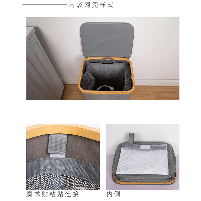 Fábrica cesta de la ropa del hogar cesta de almacenamiento de ropa de algodón plegable ropa de baño cesta de la ropa simple