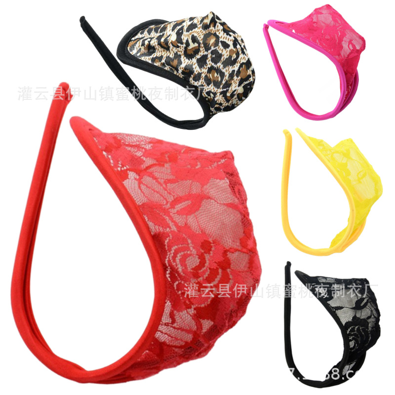 Sexy C- shaped pants sexy lace see-through C- shaped pants men and women couple invisible C- shaped pants hip-exposed thong