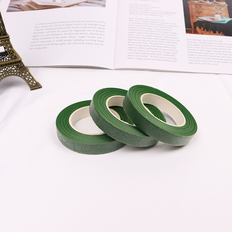 Fábrica directa floral cinta verde material de embalaje floral ramo de flores varillas de flores jardinería material de tela verde DIY