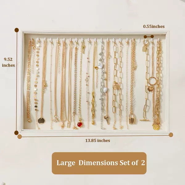 Beige Large Amazon Jewelry Box Cross-Border Tray 2-Piece Set Stackable Jewelry Display Drawer Storage Box
