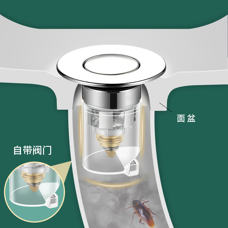 Hand Basin Faucet Leaky Plug Basin Spring Downspout General Accessories Squeeze Type Anti-odor Small Gadget