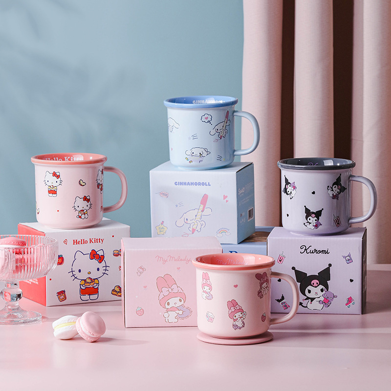 Sanrio Ceramic Cup Cute Cartoon Boys and Girls Mug Drinking Cup Kidsren's Breakfast Cup Gift Cup