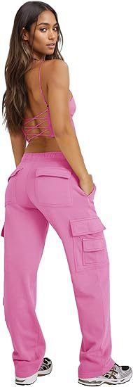 Women's Clothing New Multi Pocket Y2K Overalls Casual Loose Sports Fitness Wide Leg Pants_voghion.com