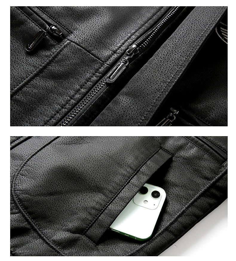Men's Leather Jacket With Fleece Lining For Winter And Autumn Style_voghion.com