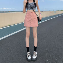 复古牛仔短裙女2024年夏季新款半身裙a字高腰显瘦包臀裙裤牛仔裙