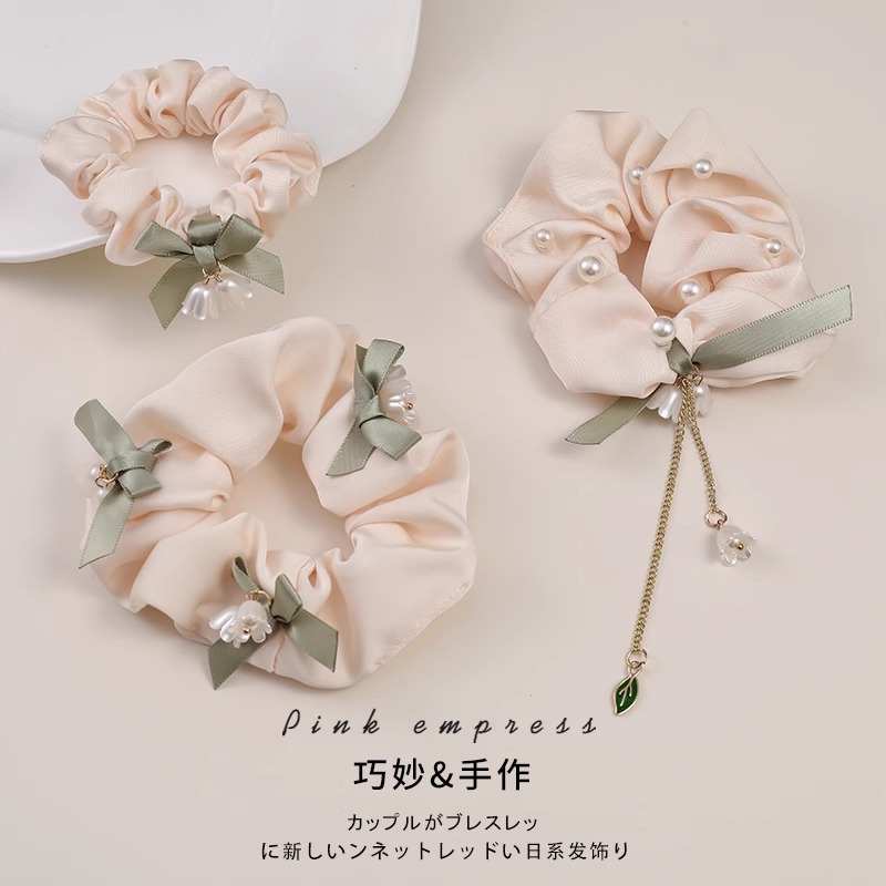 Orquídea de campana arco anillo de cabello intestino grueso de alta elasticidad cuerda de cabeza duradera cuerda de cabello de alta calidad temperamento banda de goma adornamiento para el cabello mujer