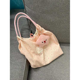 韩国卡通帆布袋女2025新款大容托特包手拎包逛街上班通勤包