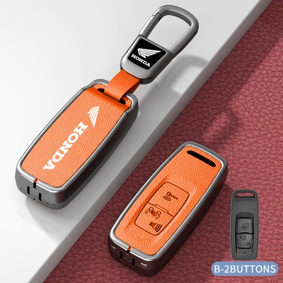 Sensor Key Cover Ns125La Foshan: Car key bag - standard-model-b-orange-zinc-alloy-shell-car-logo-square-buckle