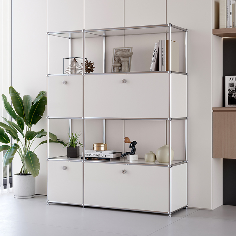 Usm Sideboard Module Combination Tv Cabinet Second-Hand Stainless Steel Bedside Table Simple Storage Cabinet Ins Bucket Cabinet