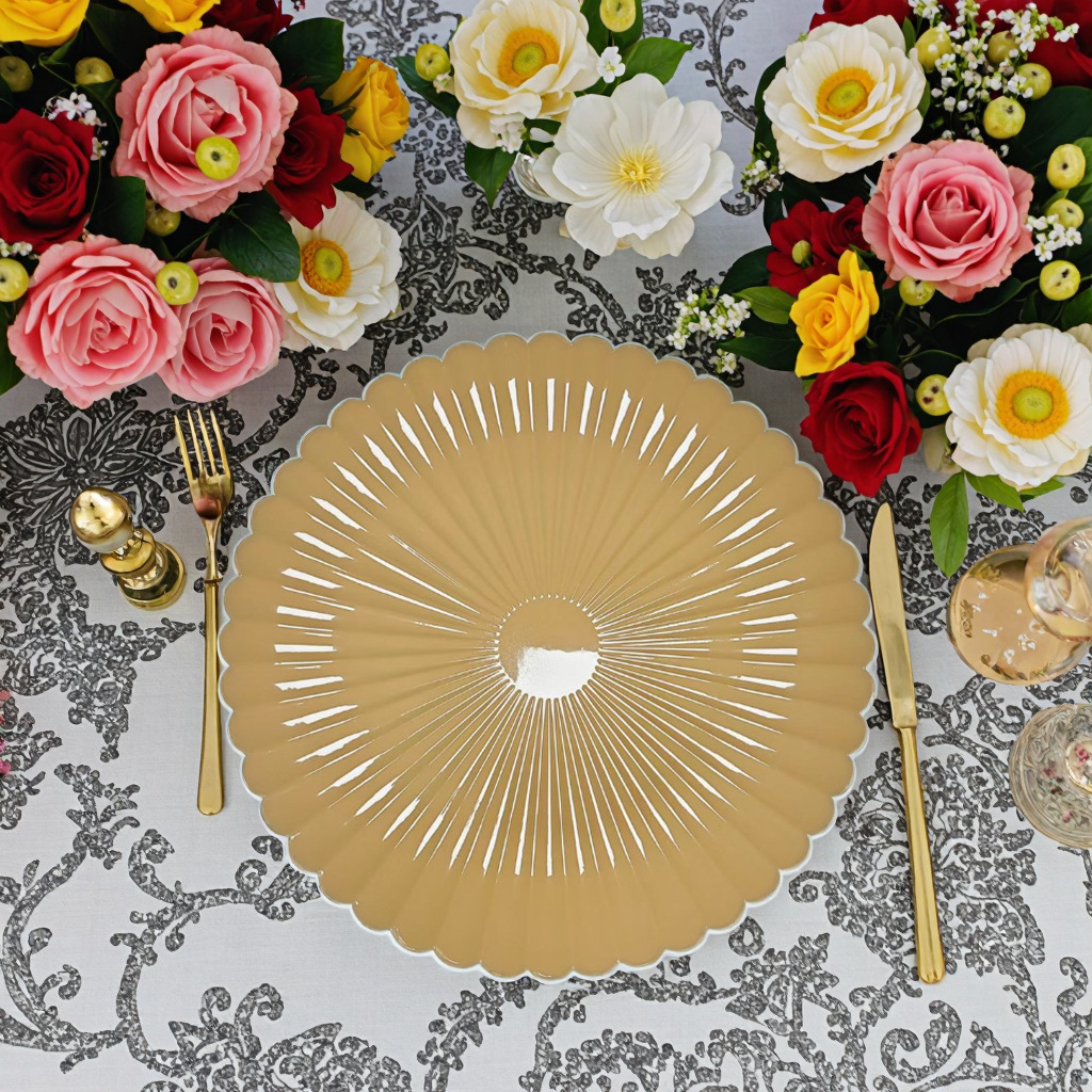 Comercio exterior transfronterizo de alta calidad placa de carga de lujo americano boda hotel festivales fruta decoración plato de fruta