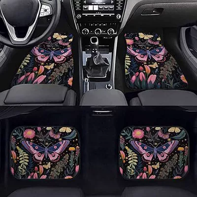 Temu Cross-Border Nordic Retro Car Floor Mats, Stain-Resistant and Wear-Resistant Four-Piece Set, Stain-Resistant Mats, Amazon Floor Mats Available for Wholesale (Avtomobil döşəmə paspasları) - pt-foot-pad-1-3344cm-pack-of-two