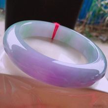 【顺丰包邮】缅甸翡翠手镯冰糯种春彩紫罗兰老坑飘紫贵妃玉镯
