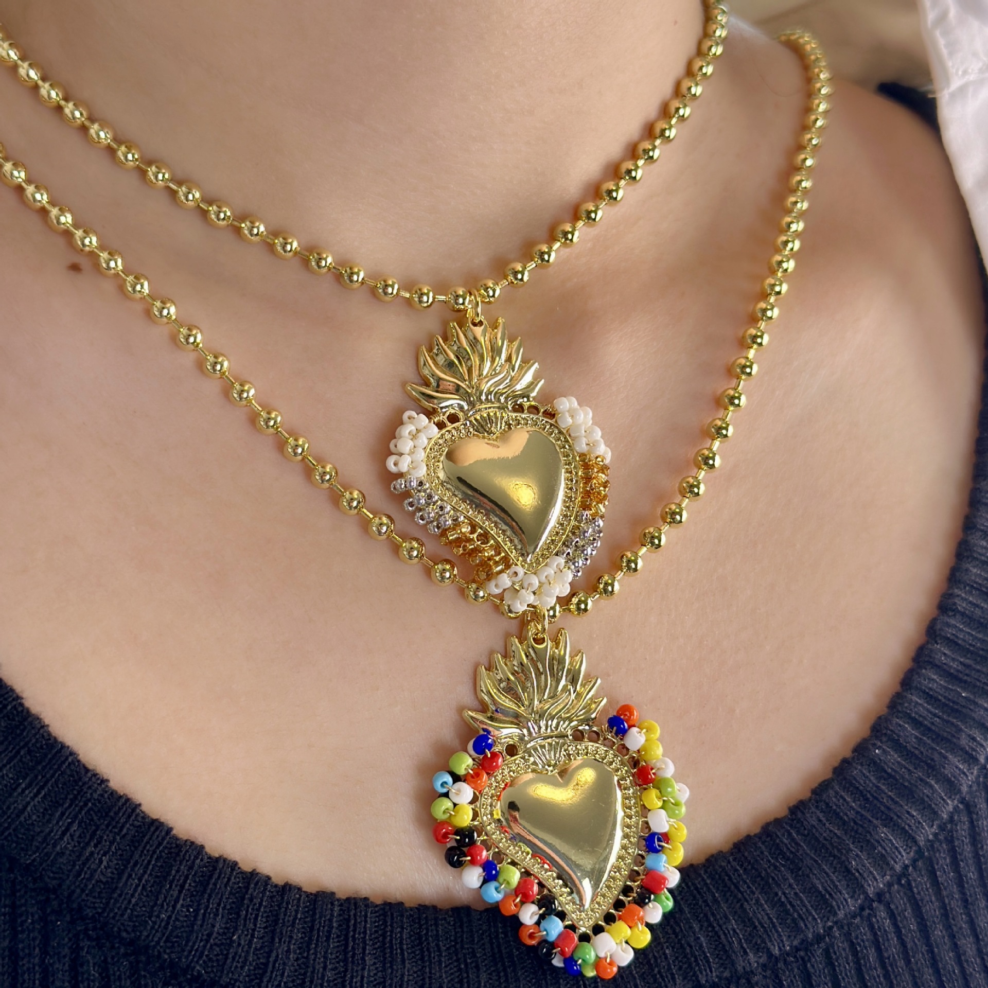 Copper Chain Material Copper Heart Shape Pendant Necklace