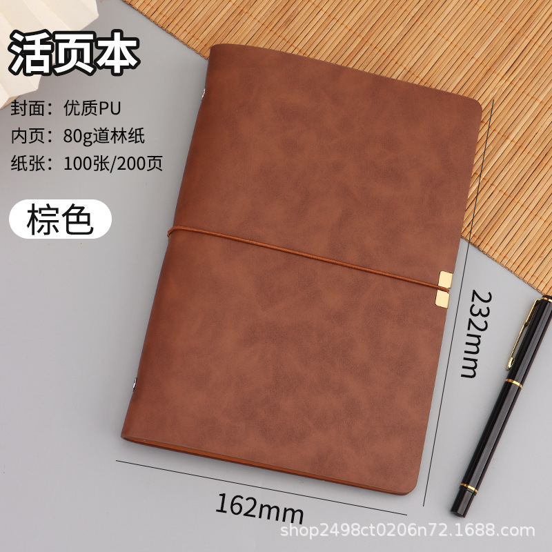 卸売 a5 ストラップ付きルーズリーフノートブックシンプルなビジネスオフィス会議ハンドブックメモ帳印刷可能なロゴ|undefined