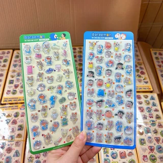 3D立体水晶贴纸儿童手账装饰哆啦A梦蜡笔小新卡通可爱浮雕贴画