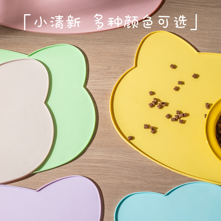猫头宠物餐垫猫碗垫防水防滑垫猫咪狗狗吃饭餐盘餐具垫子跨境批发|undefined