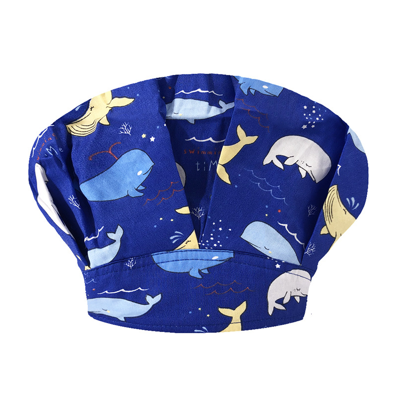 Tapa de operación directa de fábrica impresión femenina pequeño animal lindo sombrero de enfermera algodón salón de belleza odontología oral sombrero