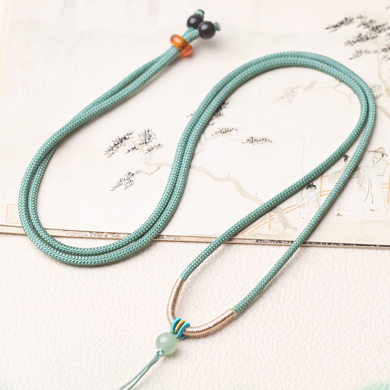 Small round rope necklace rope gold jade pendant jewelry rope men and women wear-resistant jewelry commonly used lanyard