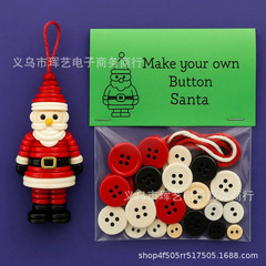 跨境爆款DIY Button Snowman Ornament Kit雪人圣诞纽扣手工挂件