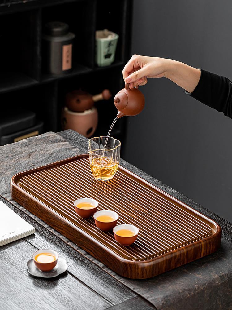 Toda la bandeja de té de madera maciza nuevo juego de té chino de alta gama bandeja de té de drenaje integrada de madera maciza escritorio del hogar lujo ligero