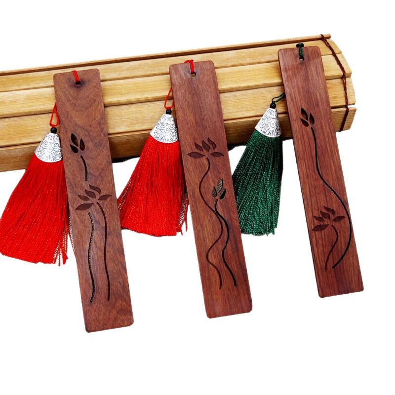 Marcador de madera maciza madera LOGO ciruela orquídea bambú crisantemo creativo estilo chino artesanía de madera regalo cultural creativo regalo de Año Nuevo