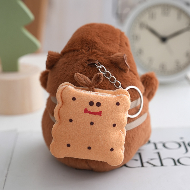 カピバラぬいぐるみハンバーガークッキーカピバラ人形キーホルダーバックパックペンダントぬいぐるみペンダント卸売|undefined