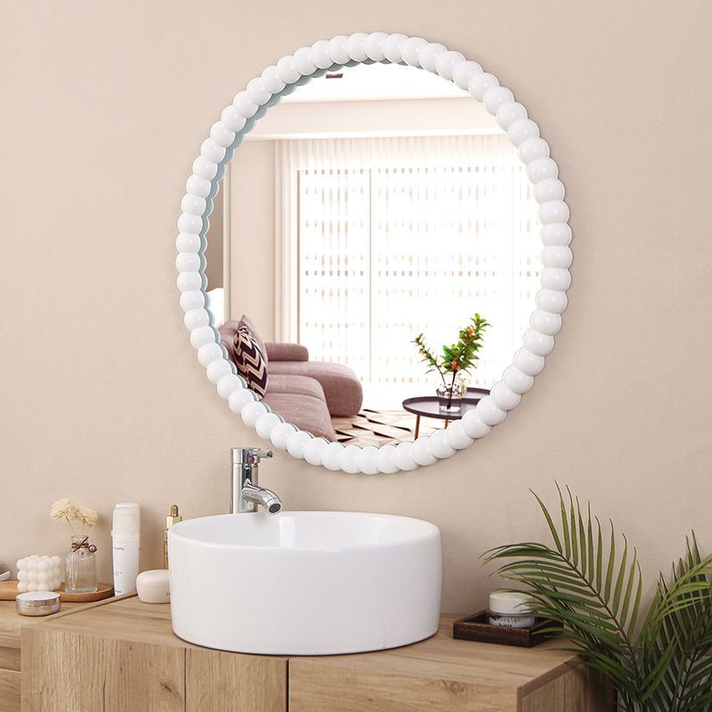 Simple Modern Bathroom Mirror Bathroom Wall Mirror Wall-Mounted Makeup Mirror Nordic Style Retro Beauty Salon Dressing