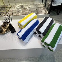 厂家纯棉加厚速干吸水洗脸织浴巾混色条纹沙滩毛巾家用酒店美容院