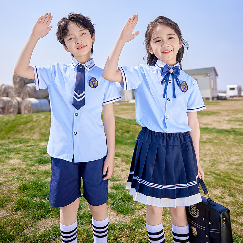 유치원 학교 옷 초중등학교 학생 교복 호스트 원피스 세트 수업 옷 학생 연설 셔츠 공연 옷