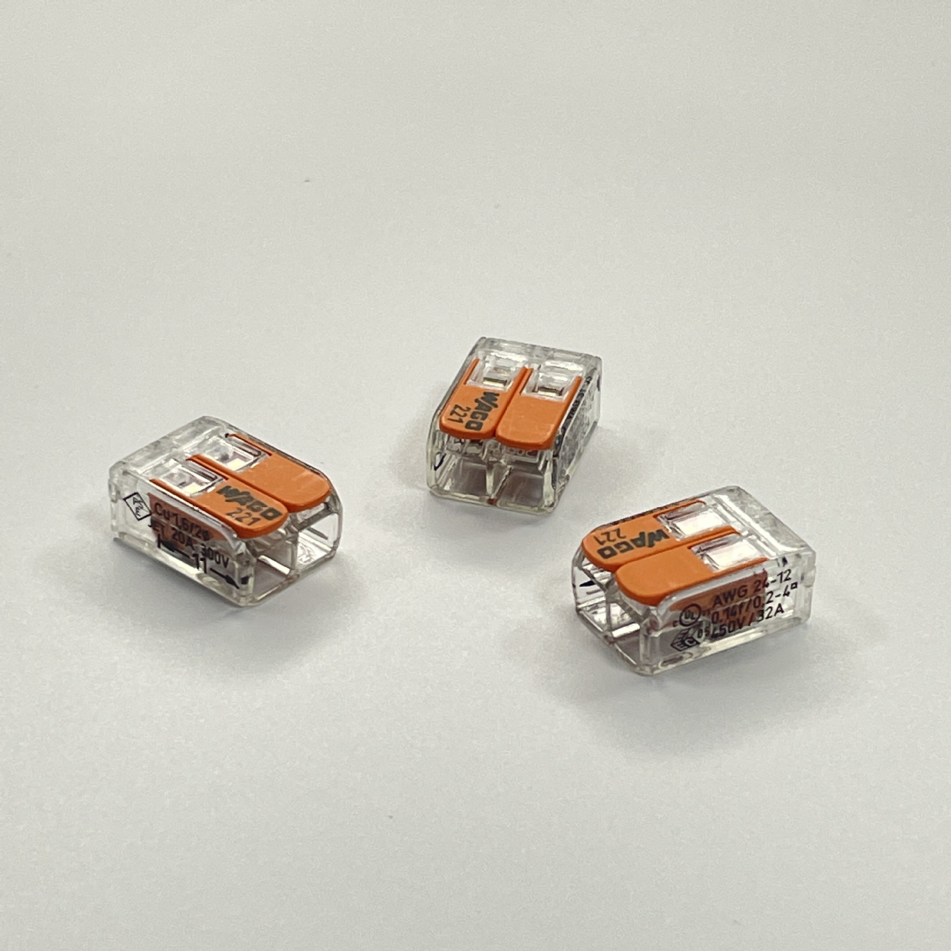 wago接线端子221-412电线对接分线连接器接头卡快速绝缘弹簧式